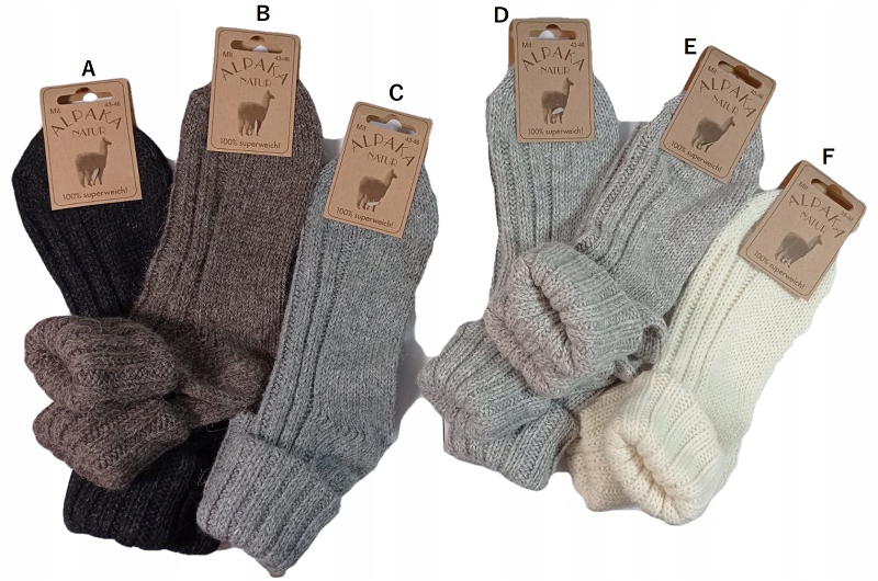 Ciepłe Skarpetki ALPAKA damskie Wywijane 35-38 Marka Inna marka