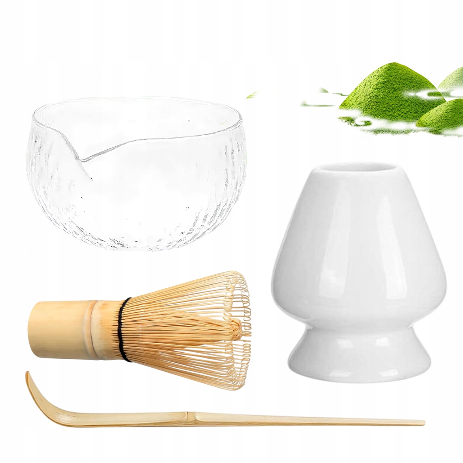 Levně 4DÍLNÁ Skleněná Sada Na Vaření A Servírování Matcha