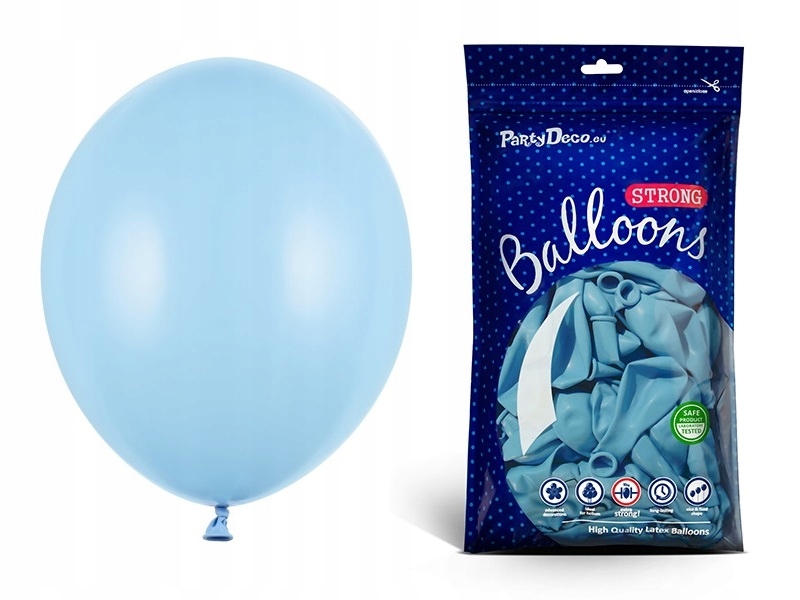 

Błękitne balony pastelowe 12 cm urodziny 100 sztuk