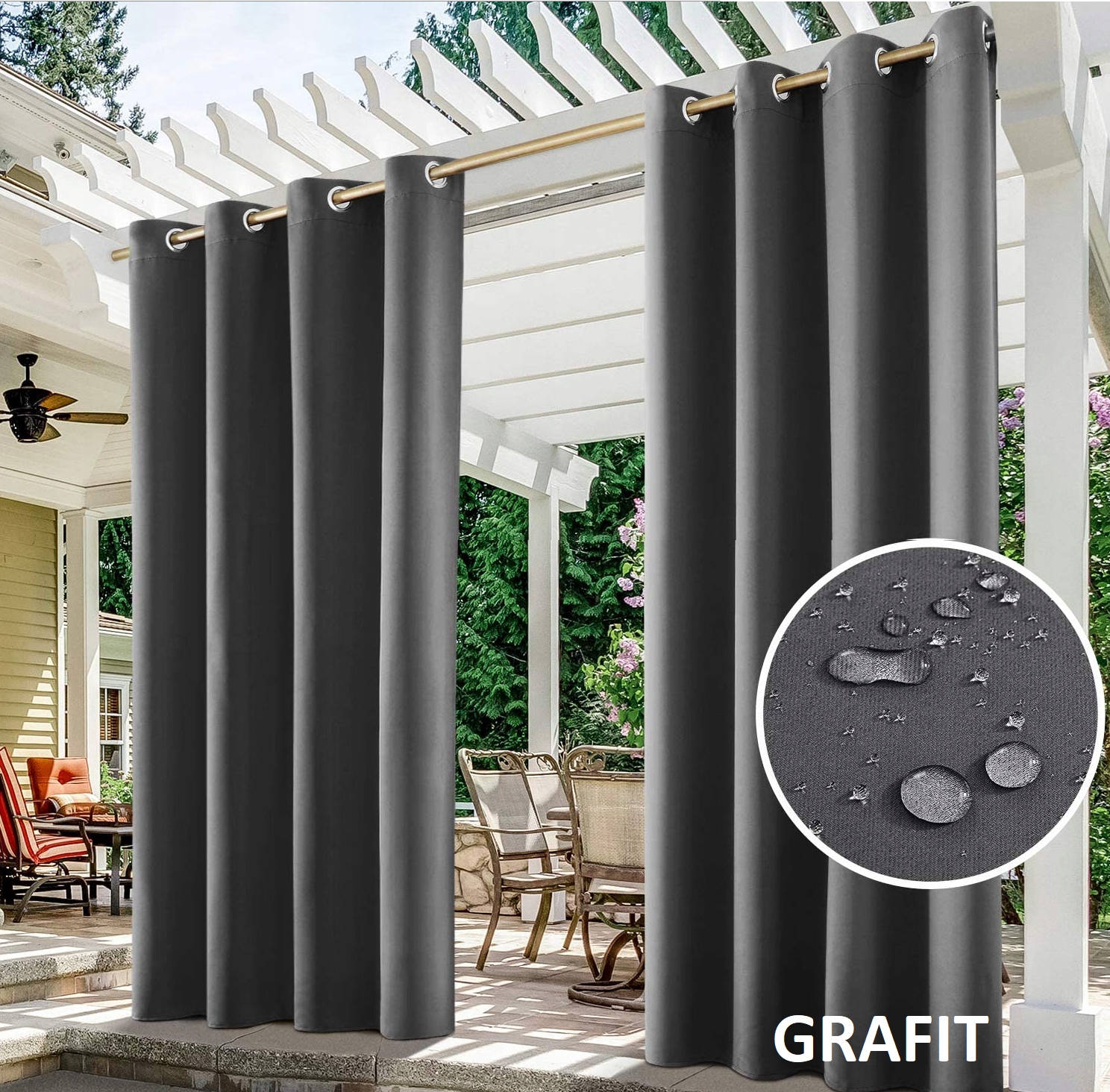 ZASŁONY OGRODOWE 155x220 DO ALTANY TARASU OGRODU Szerokość 155 m