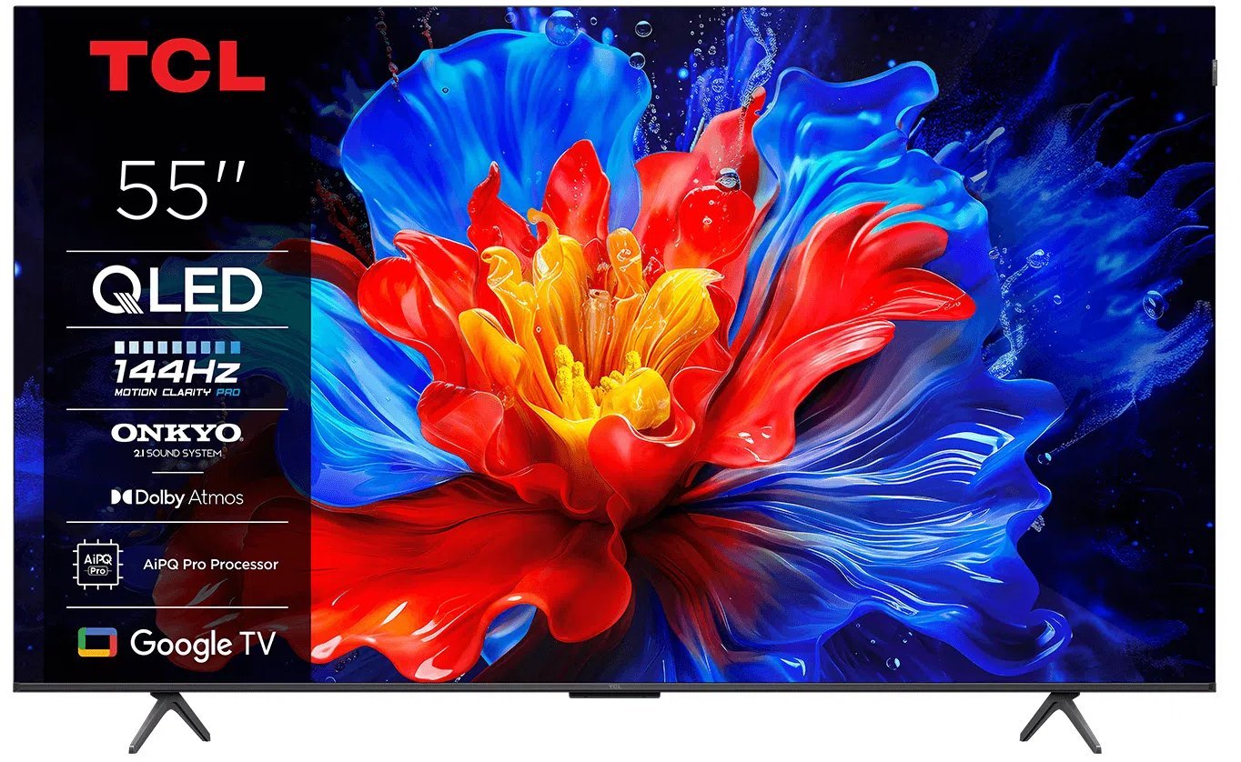Telewizor TCL P8K 55 cali QLED 4K Smart TV z Google TV dźwięk Onkyo 2.1