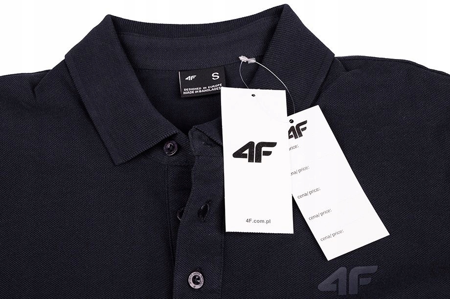 KOSZULKA MĘSKA POLO 4F CZARNA BAWEŁNA T-SHIRT CZARNY ROZM. M Marka 4F