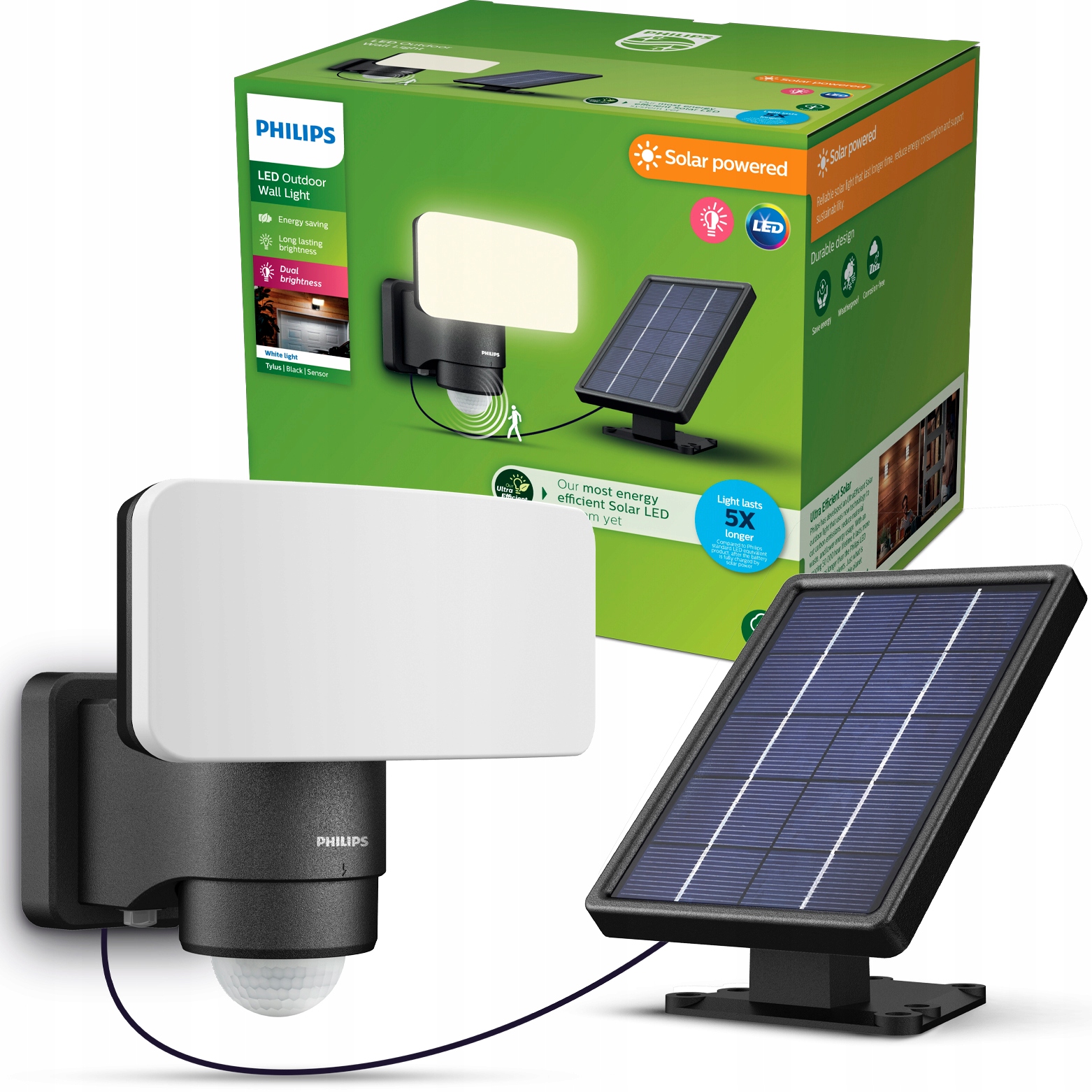 Solárna Led Lampa Reflektor Vonkajší so Senzorom Pohybu Tylus Philips