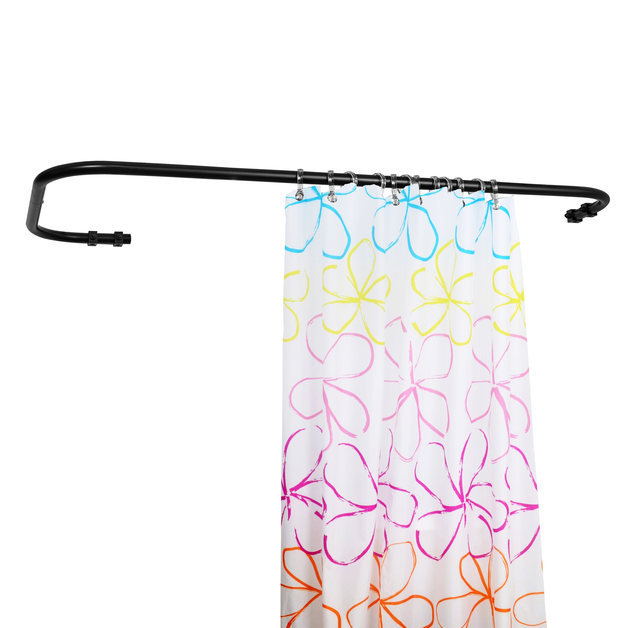 Tyč Sprchového Závěsu Úhlová Černá 90X140