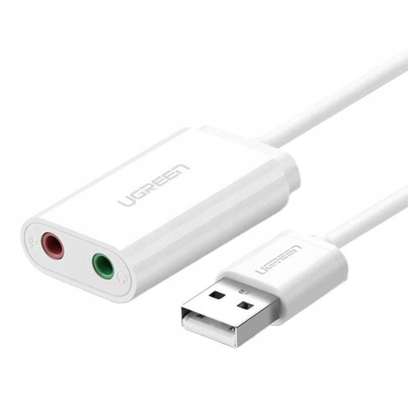Zewnętrzna karta dźwiękowa Usb Ugreen US205 15cm (biały)