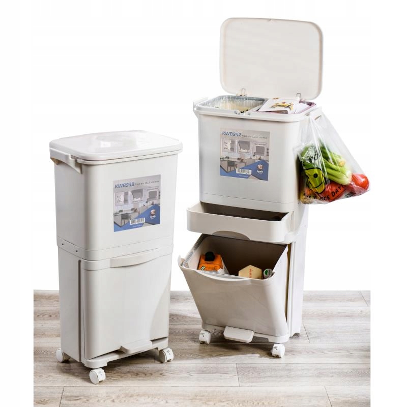 Levně Domácí koš na tříděný odpad Kwb 52L 2 Komory