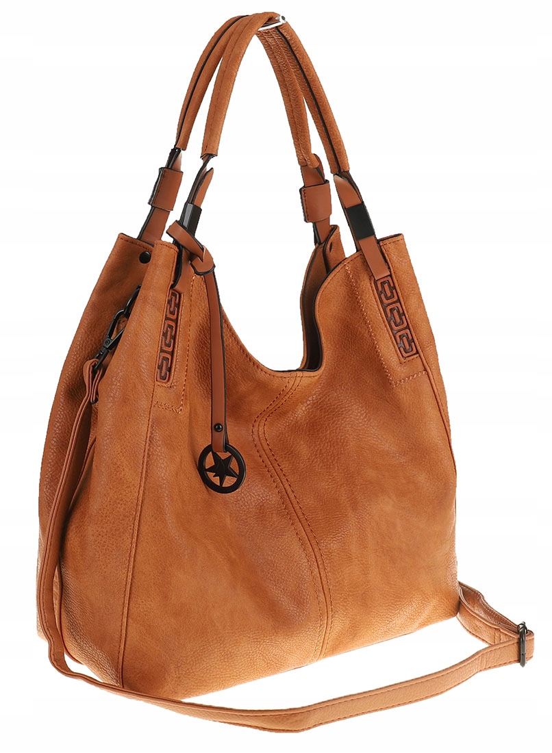 Tommasini Torebka Damska Listonoszka Duża Torba Shopper Worek 2692 Brązowa