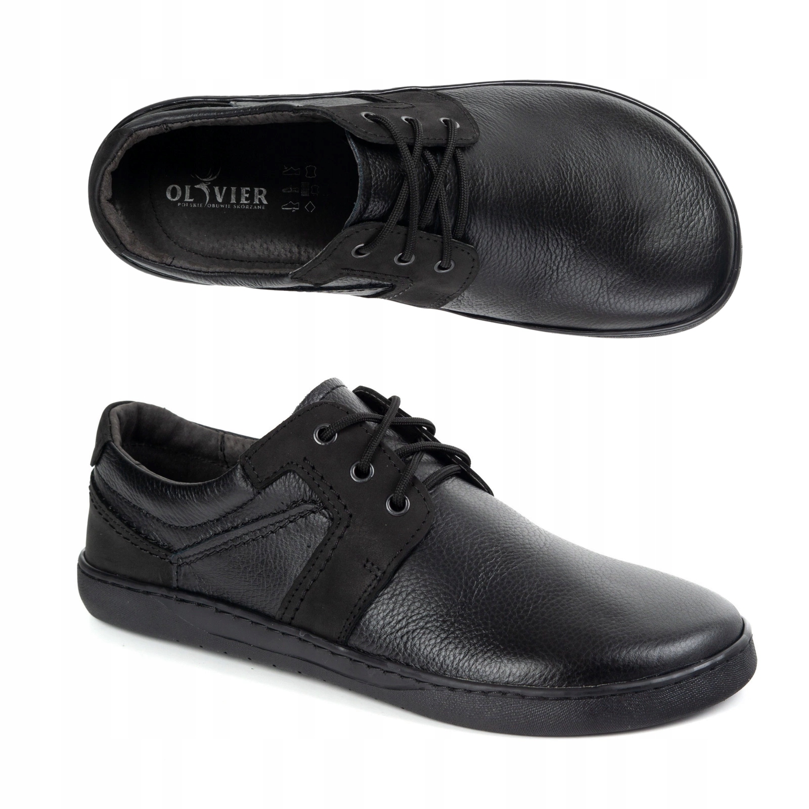 Barefoot Pánské minimalistické kožené šněrovací boty 115KZ černé 41