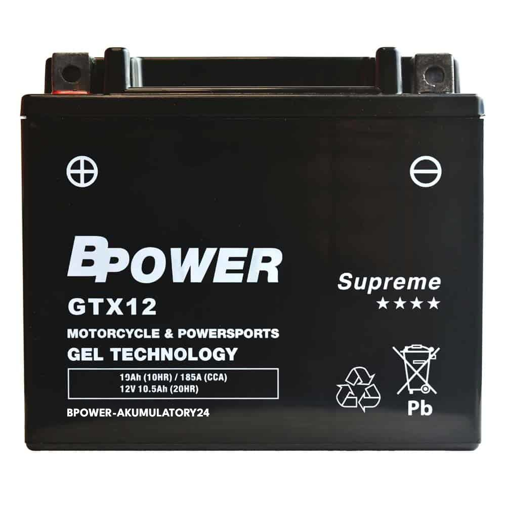BPower Supreme Gel GTX12 12V 10Ah 185A YTX12 ETX12
