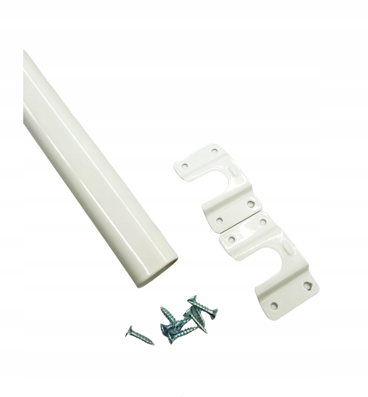 

Drążek owalny do szafy 120cm 2 rozety Biały