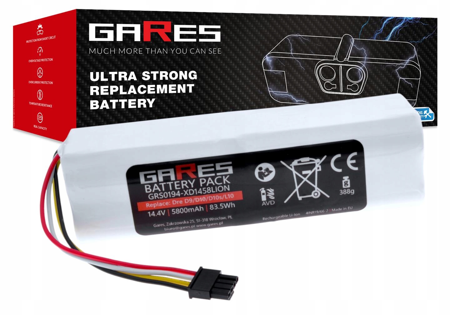 Akumulátor Gares pro Xiaomi Mi Robot Vacuum-Mop 2 Pro+ Plus 14,4V 5,8Ah