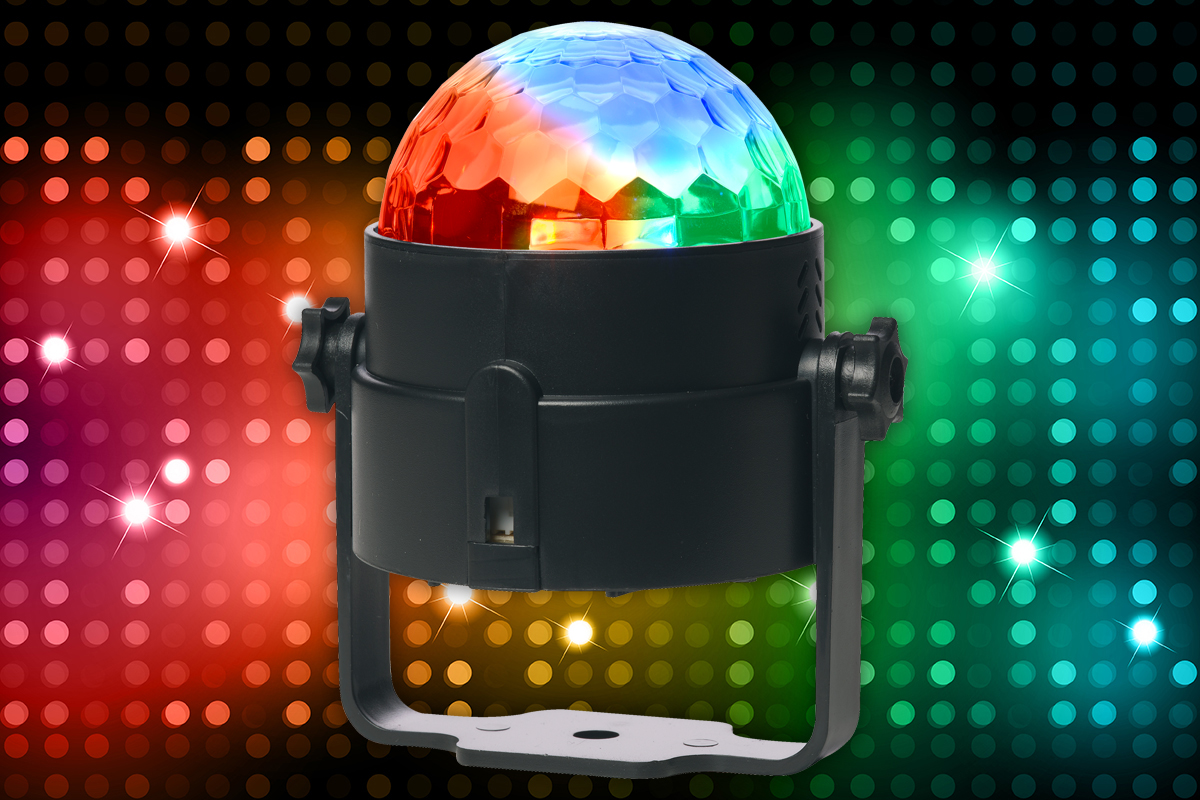 DENVER PROJEKTOR DYSKOTEKOWY KULA DISCO RGB +PILOT Zasilanie sieciowe