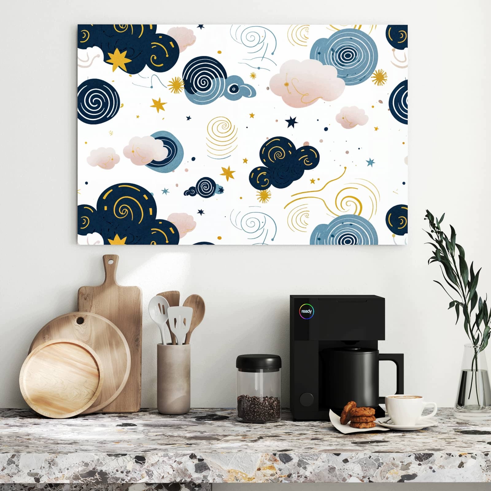Magnetická tabule Vířící mraky Design 90 × 60 cm