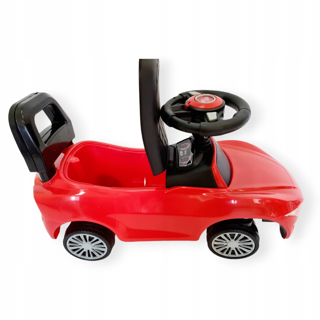 Pchacz jeździk autko auto do pchania klasyczne czerwone