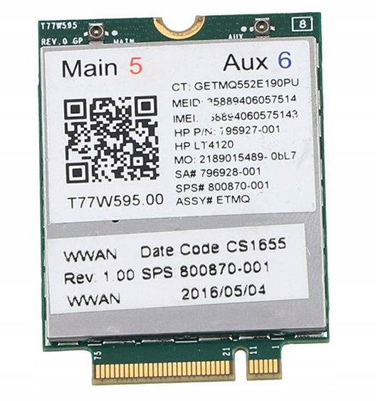 

Modem Wwan Lte Hp EliteBook 840 850 G3 Zbook 15 G3