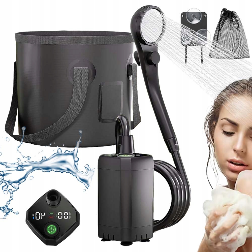 Inteligentny Prysznic Turystyczny Do Mycia Kąpania Biwakowy Survival 3TRYBY