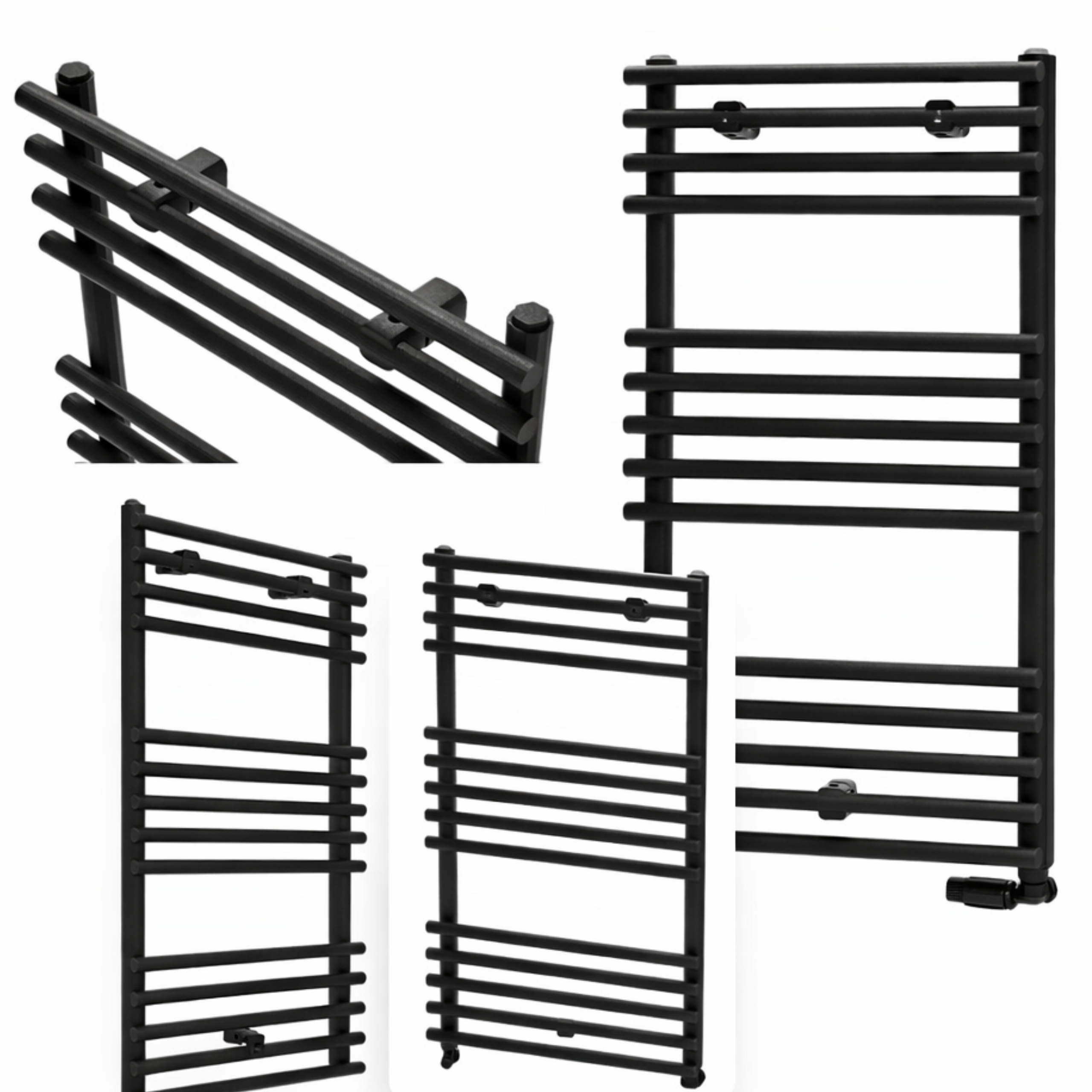 Koupelnový radiátor žebřík černý matový pro ohřívač Luxrad 92x50 449W