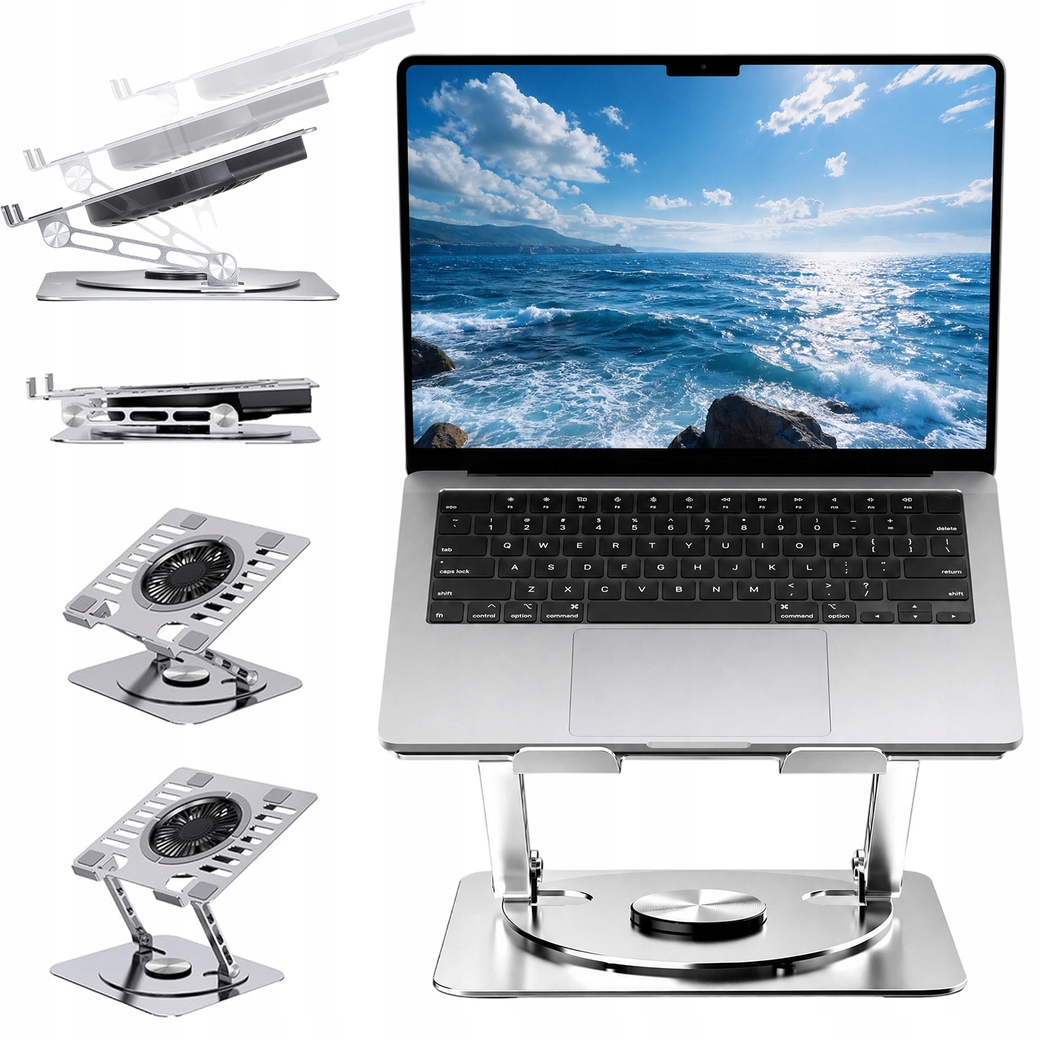 Podstavec Pod Notebook Tablet Skládací 360° Nastavitelný Stojan S Ventilátory