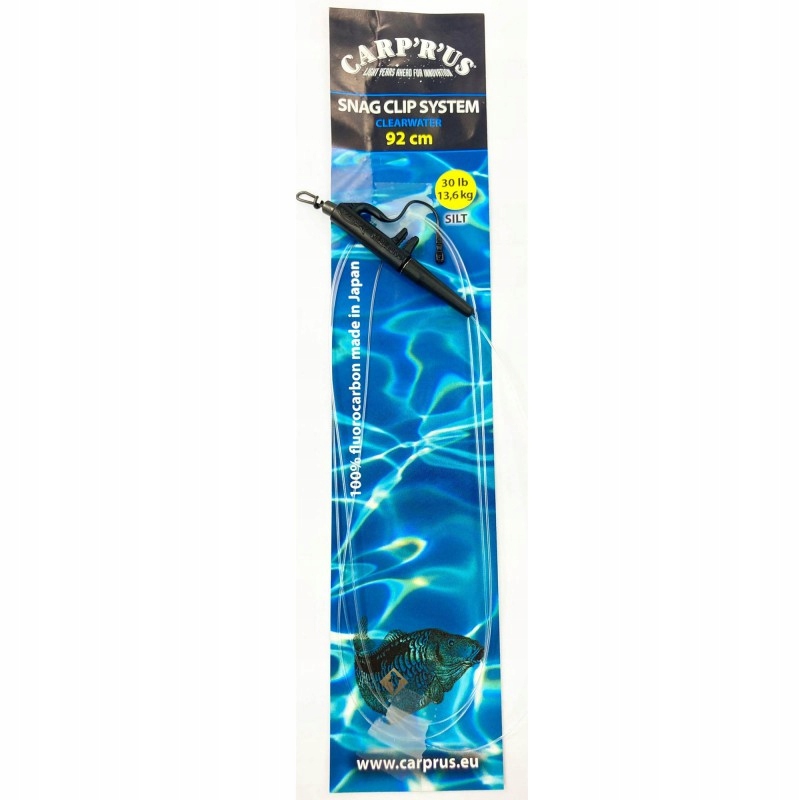 Carprus Snag Clip System silt 92cm 30 lb (1 pc) Fluorocarbon z bezpiecznym