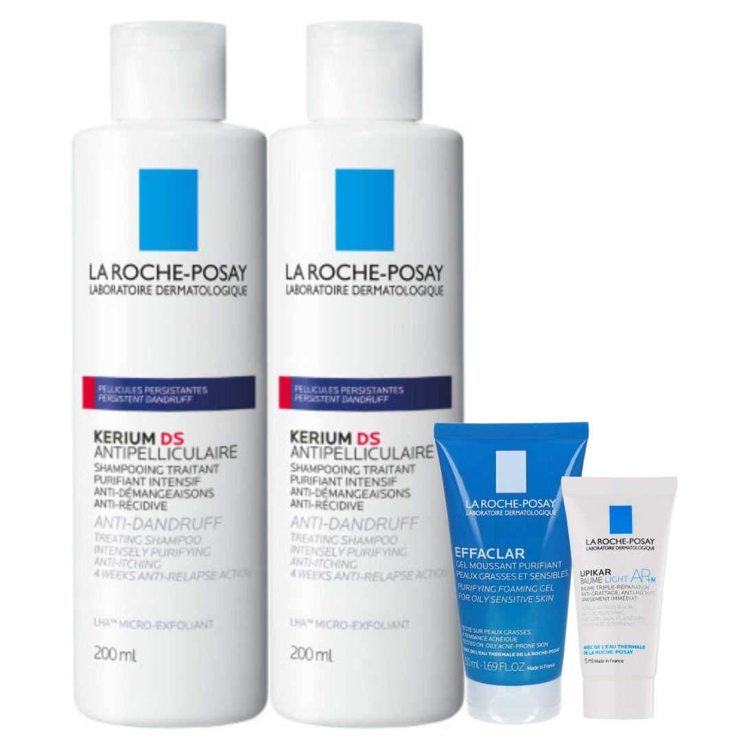 Zestaw La Roche-Posay Kerium Ds Szampon przeciwłupieżowy 200ml 2-PAK+GRATIS