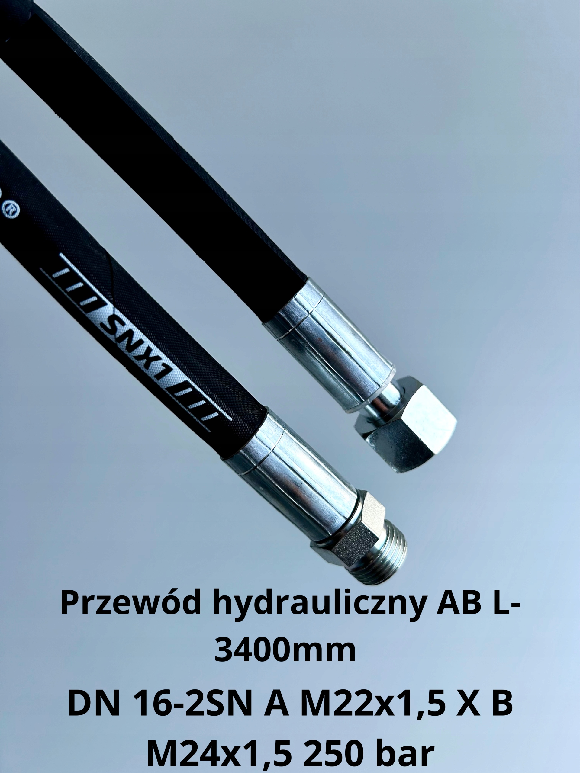Hydraulický kabel AB-16-2SN-3400 A M22x1,5 x B M24x1,5 250 bar