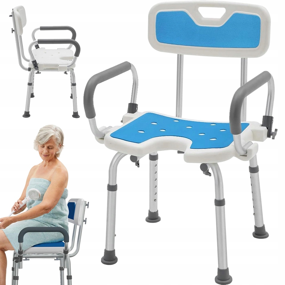 Krzesło Pod Prysznic Kąpielowe Mocne 136KG Do Kąpieli Wanny Prysznica