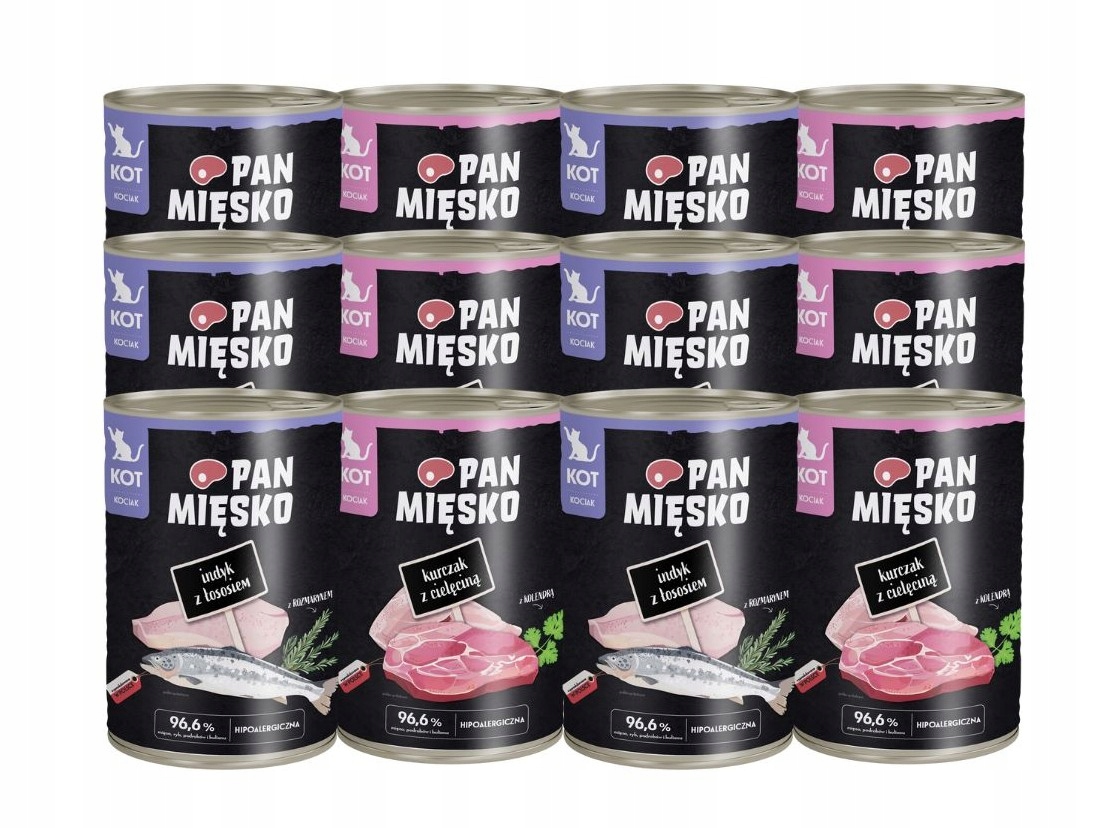 Krmivo mokré pro kočky Pan Mięsko MIX Chutí 12x400 g kotě