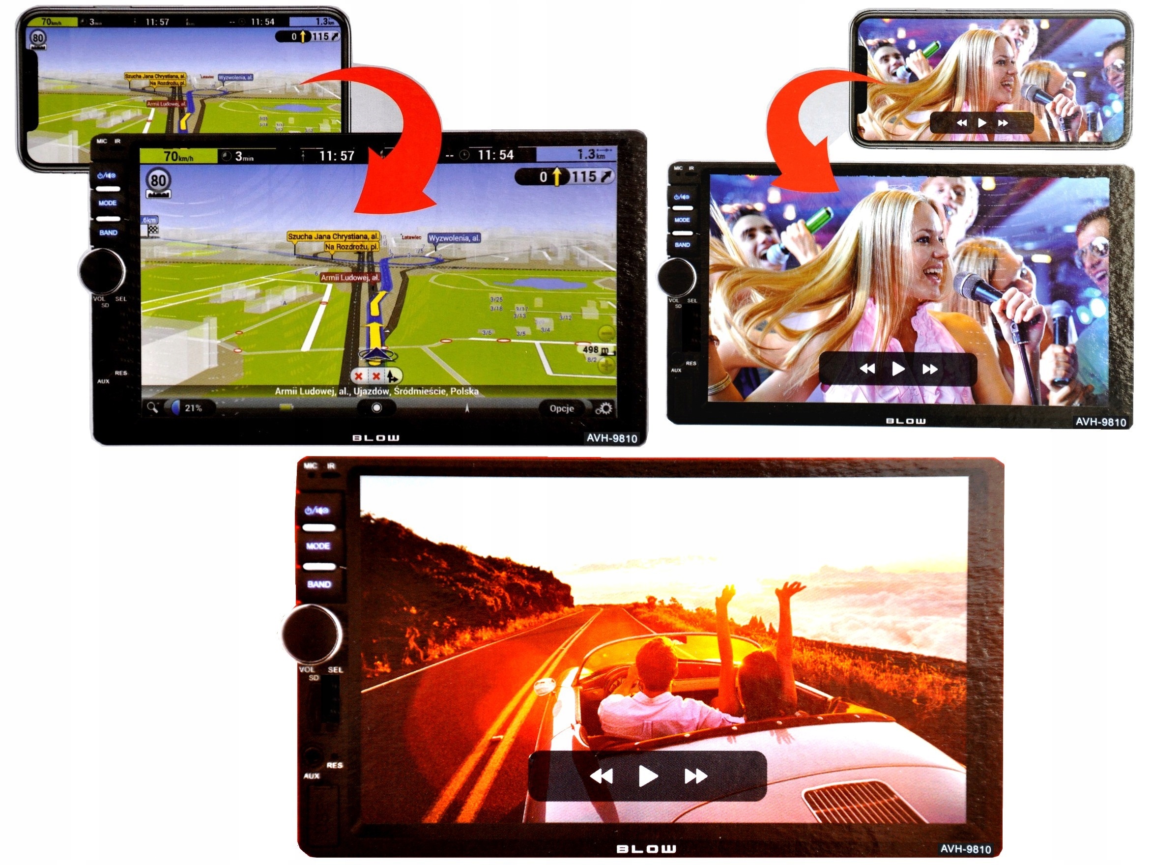 RADIO 2DIN 7 LCD BLOW AVH9810 SD USB MP3 BLUETOOTH Kod producenta RADIO BLOW 2DIN AVH-9810