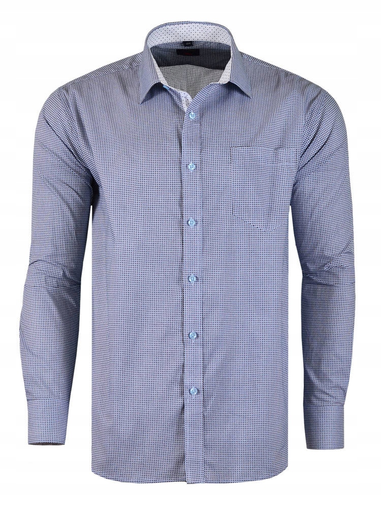 40/41 KOSZULA WZORY NIEBIESKA DŁUGI RĘKAW