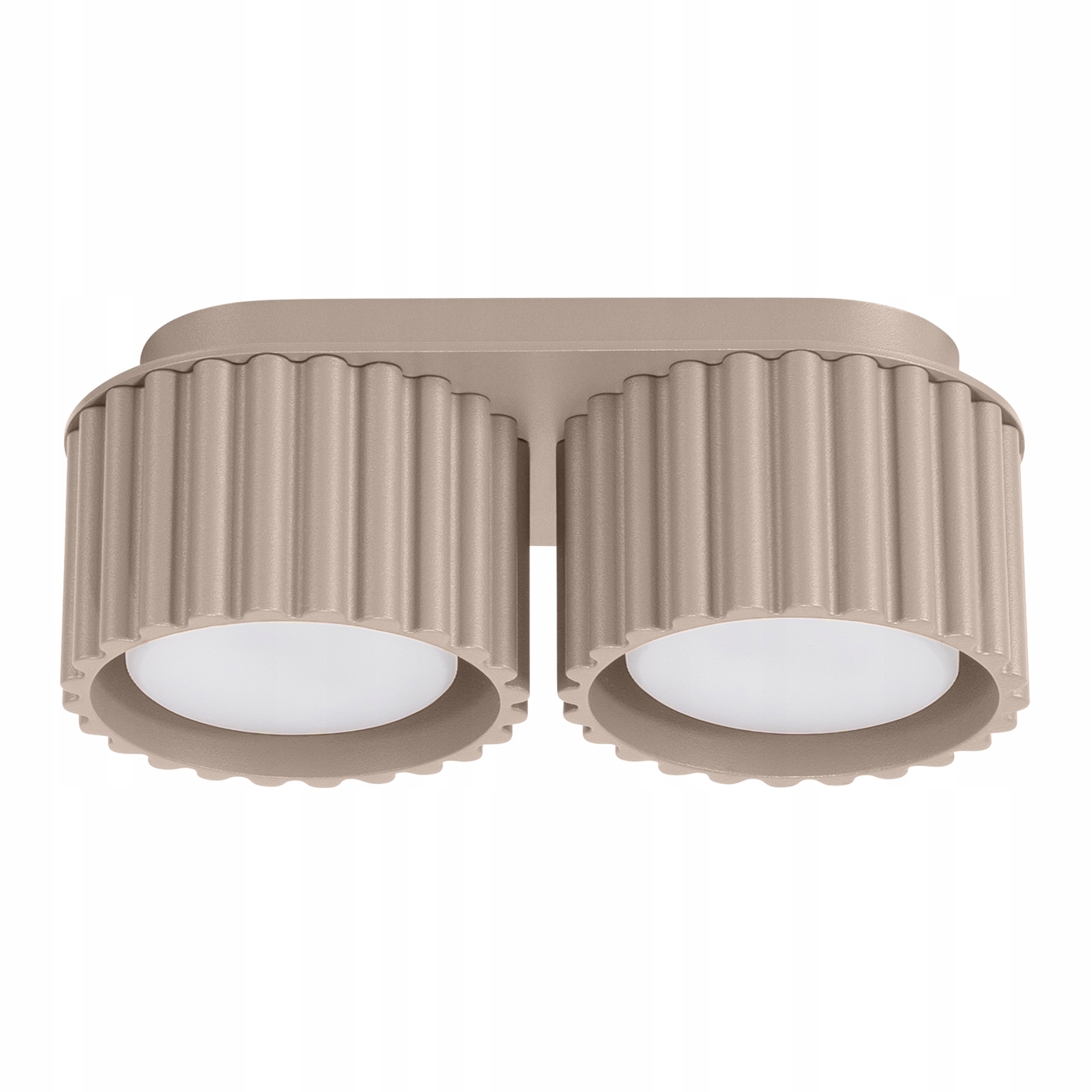 Sollux stropná lampa taupe oválna 21 cm ryhované spoty 2xGX53 10W Aura