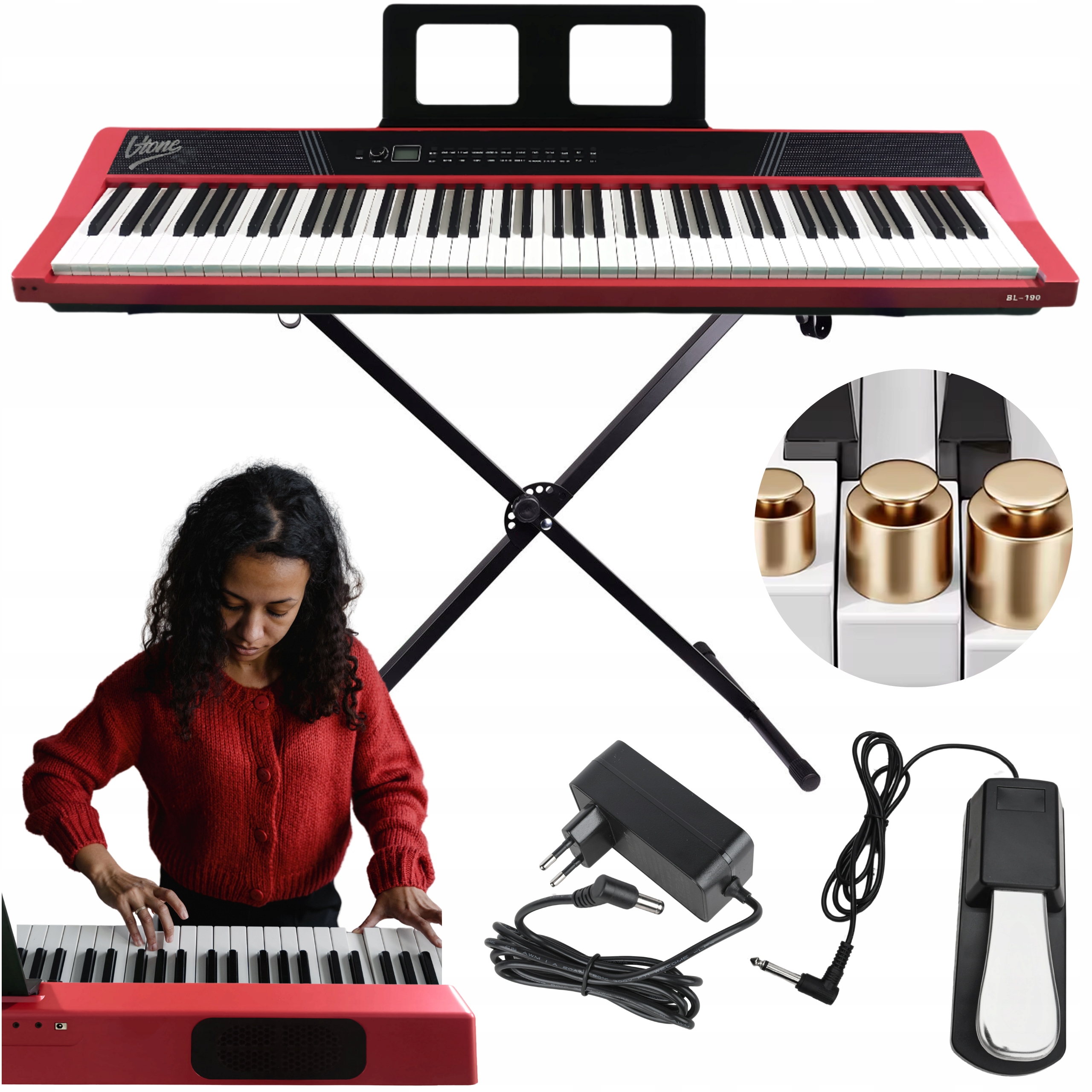 Přenosné Digitální Piano, Vážené Klávesy 88 Kladívkových Kláves, Stativ