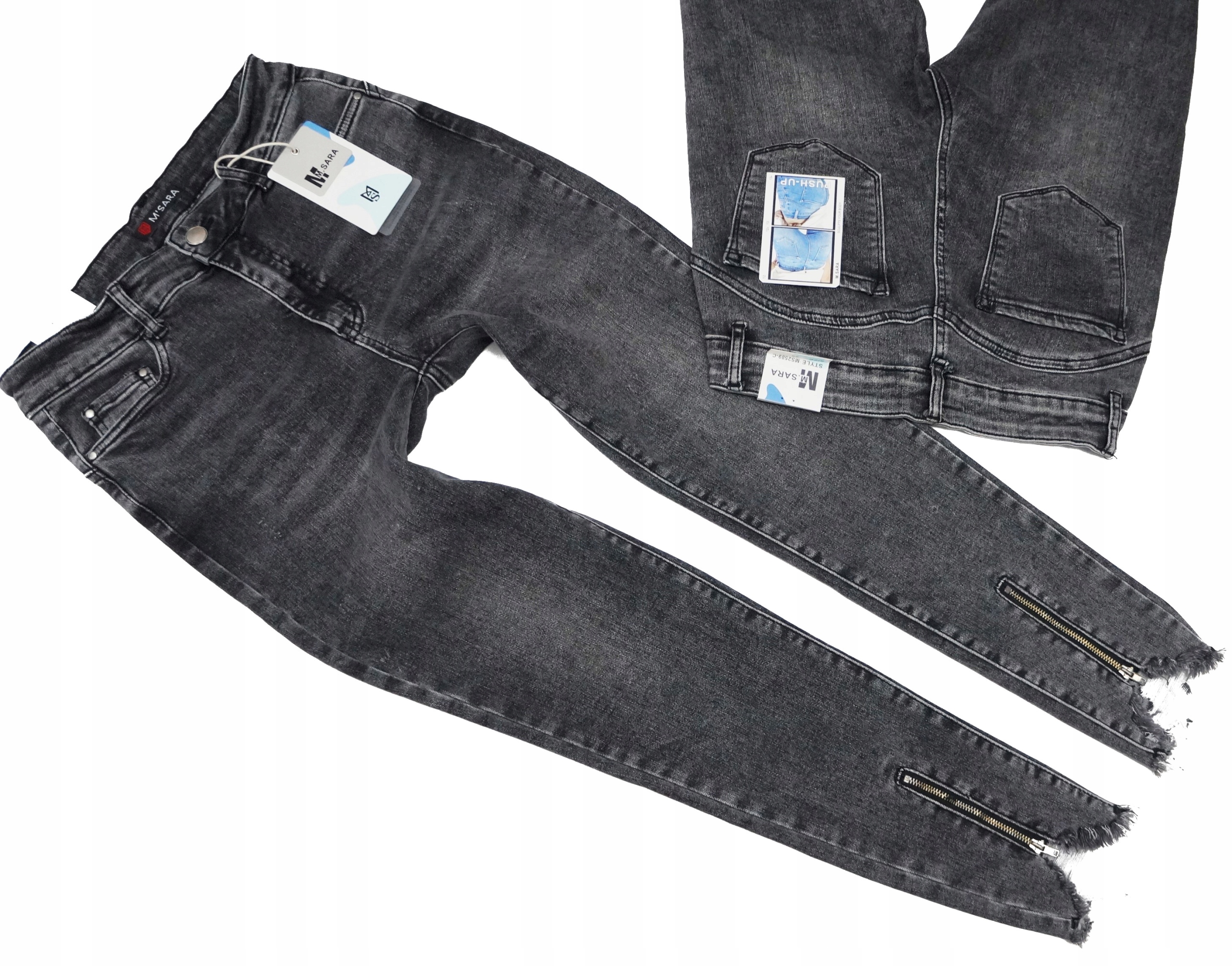 

M.sara Wyszczuplające Spodnie Jeansy Push Up Zamki