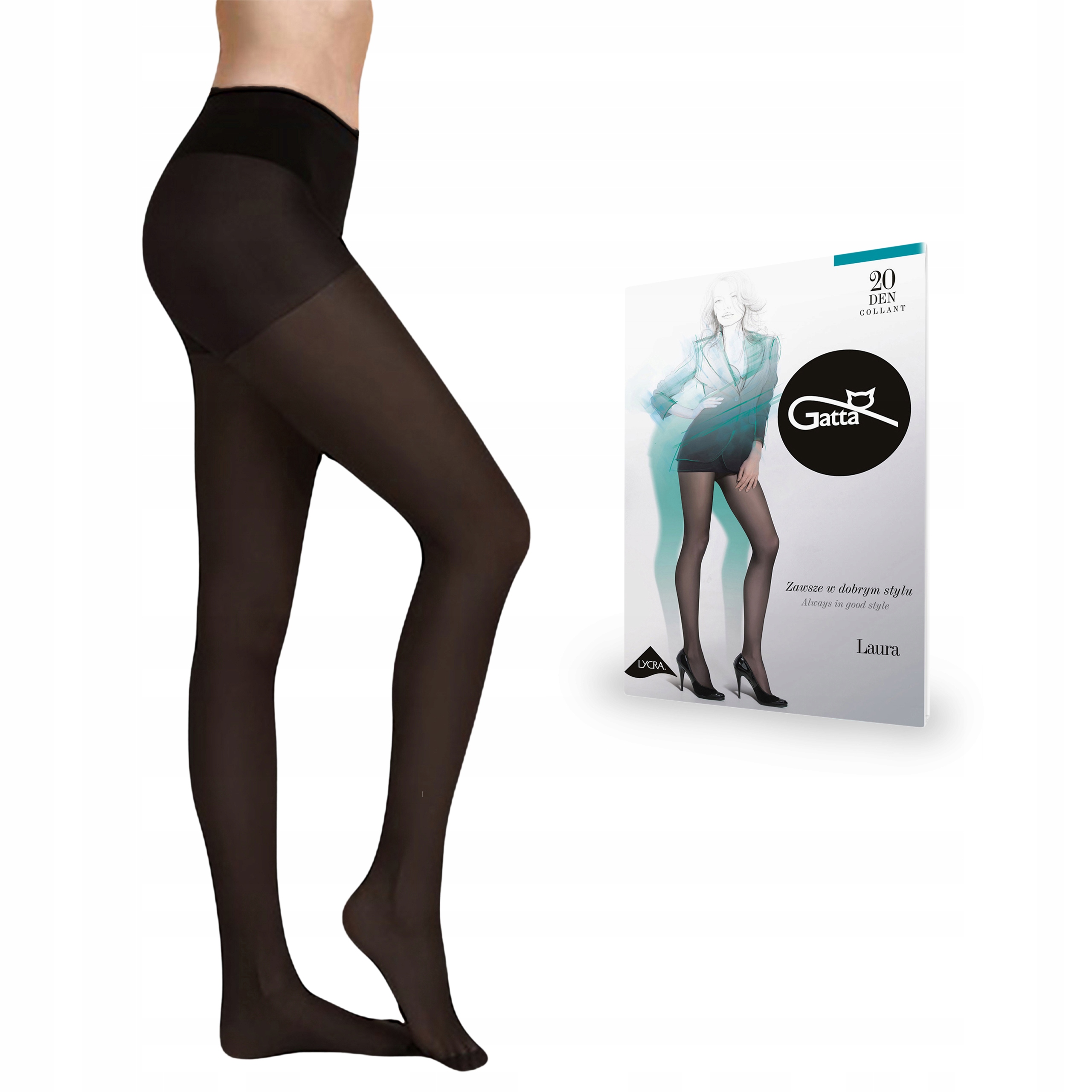 

Rajstopy Gatta Laura 20 den lycra, Fumo 5-XL