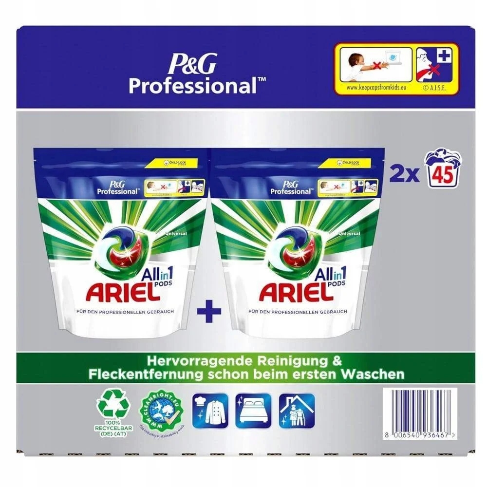 Ariel Professional Universal 90szt Kapsułki Piorące Do Prania Ubrań Tkanin