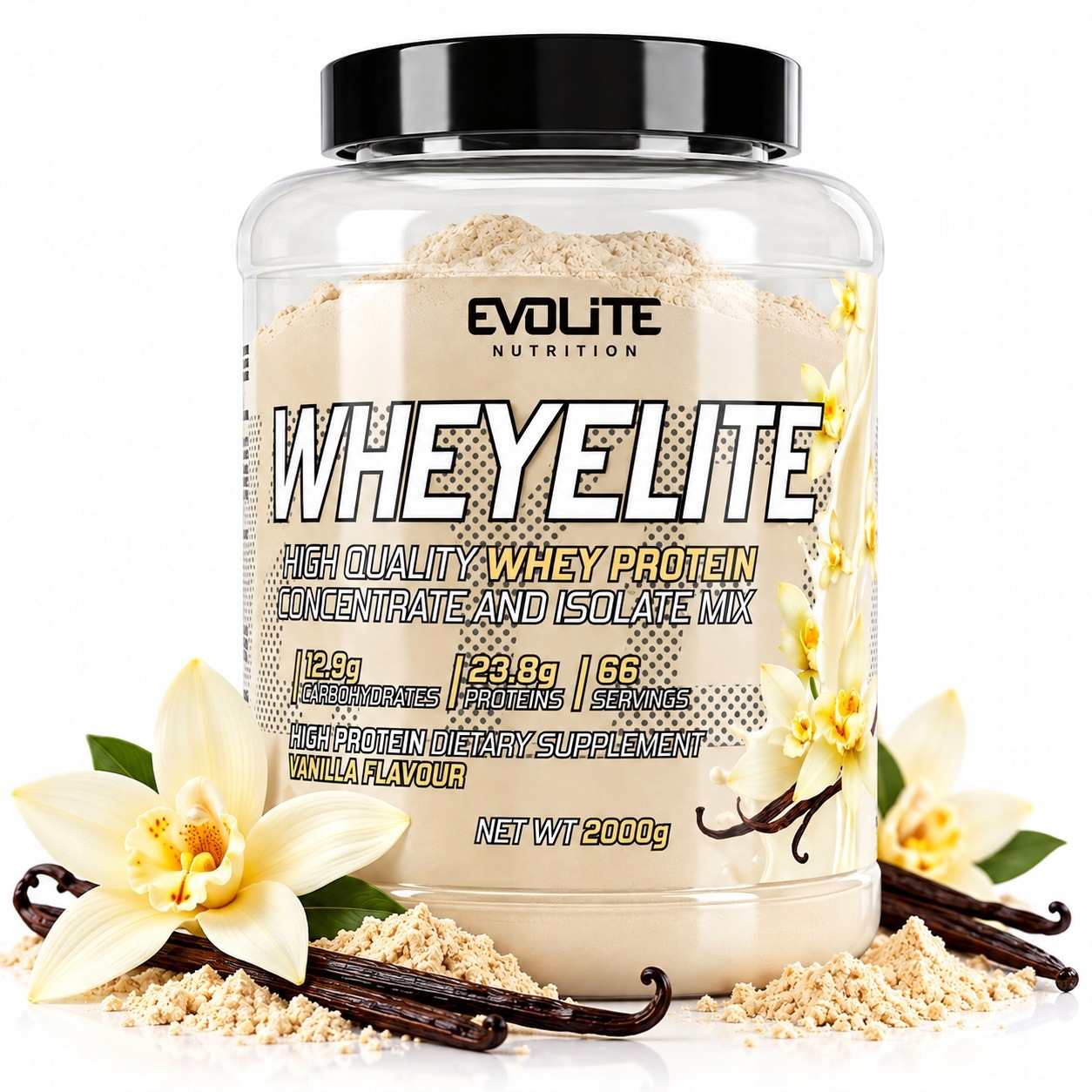 Evolite WheyElite 2000 g Wpc Izolát Bílkoviny Vanilkový