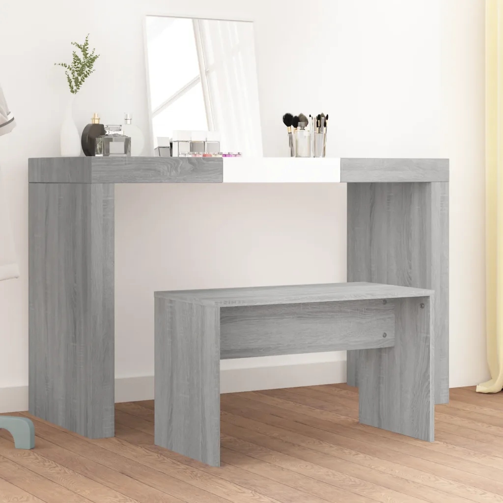 vidaXL Stolička k toaletnímu stolku šedá sonoma 70x35x45 cm kompozit
