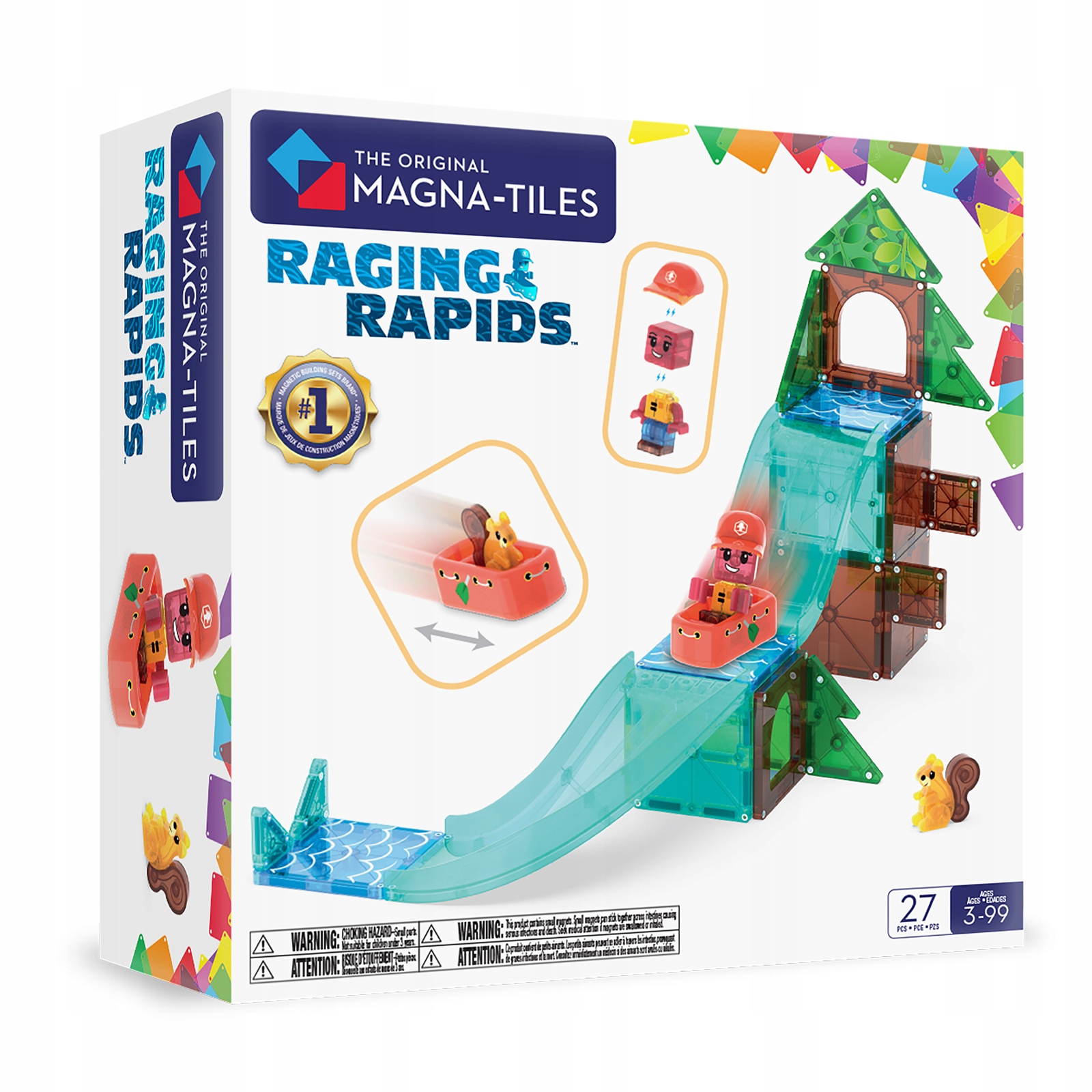 Klocki Magnetyczne Raging Rapids, 27 el. Rwąca rzeka Magna-Tiles