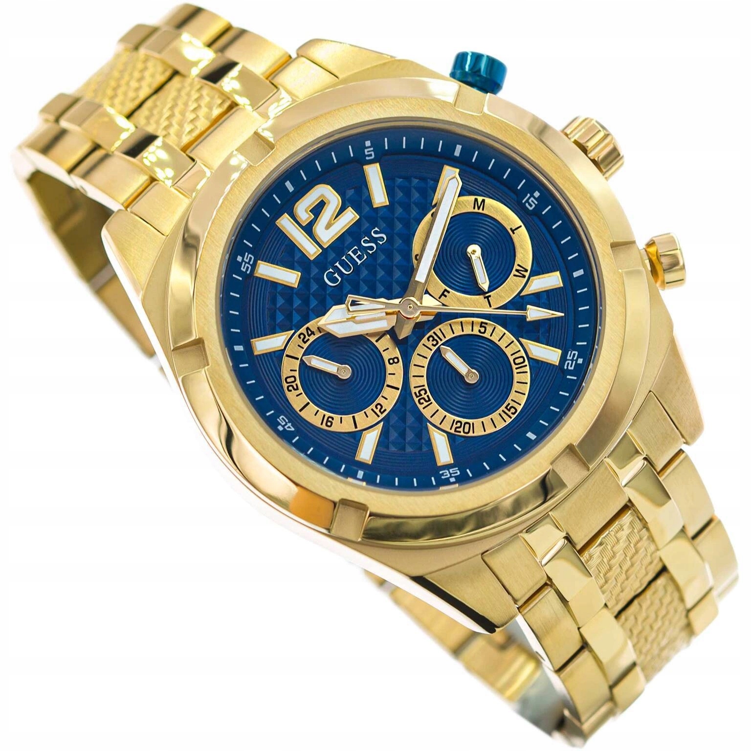 Pánské Guess Hodinky GW0714G2 Zlaté Analogové Na Náramku S Datumovkou