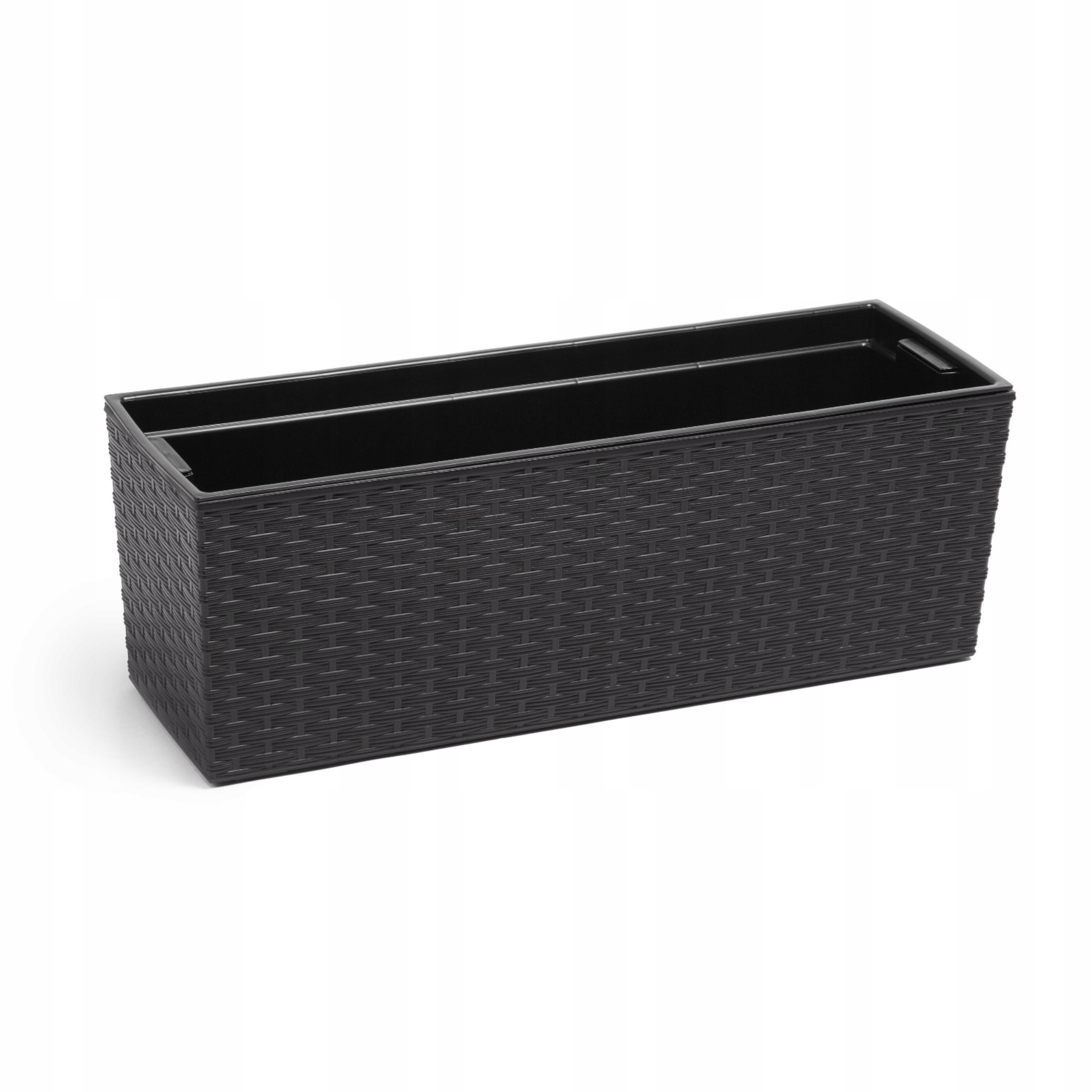 

Kwietnik Begonia 19x56 rattan donica czarny Lamela