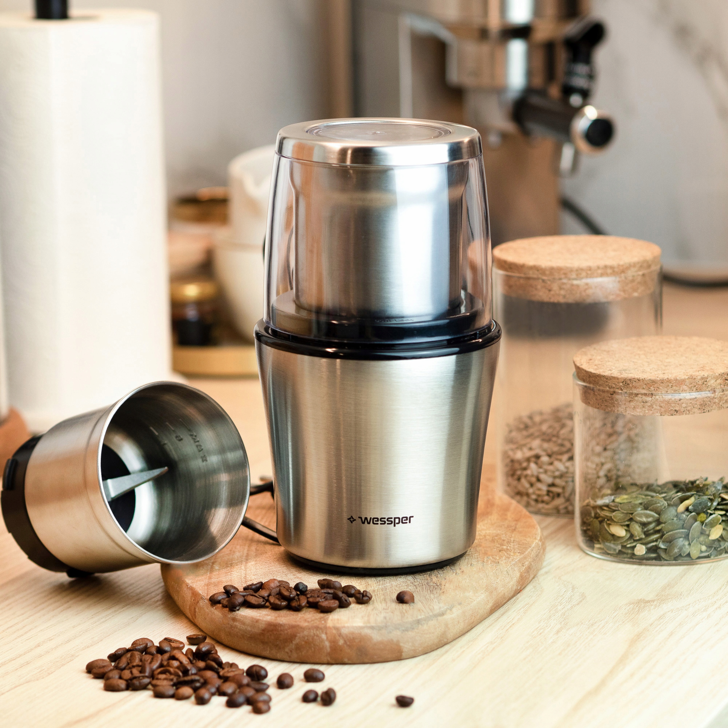 MŁYNEK DO KAWY NASION ORZECHÓW PRZYPRAW ZBÓŻ Marka Wessper