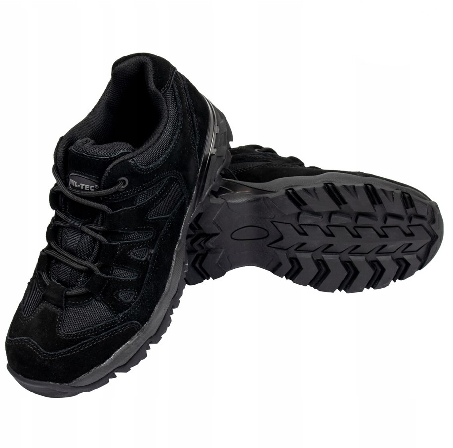 Mil-Tec Buty Trekkingowe Wojskowe Niskie Skórzane Squad 2,5" Czarne 40