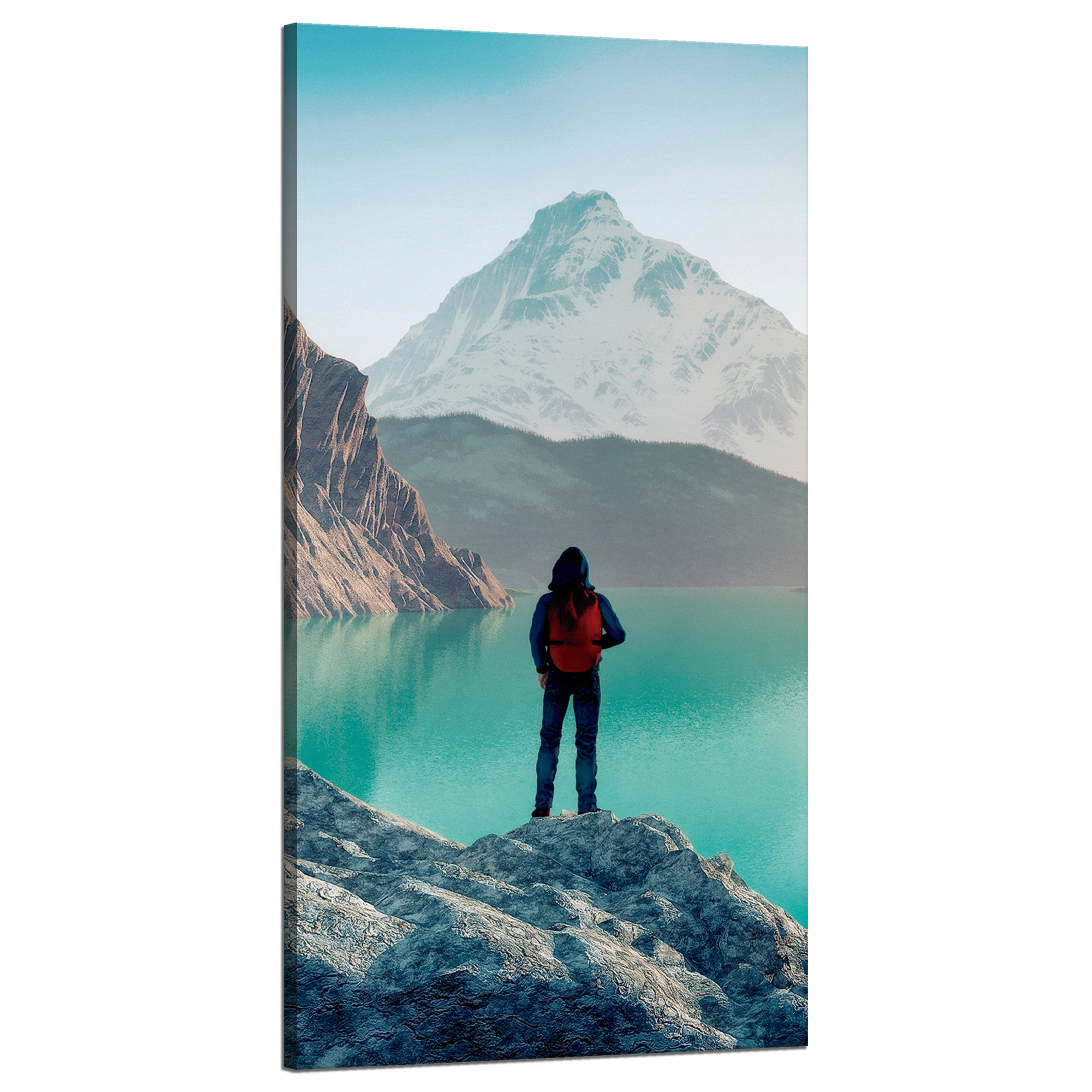 Obraz na plátně Horolezectví Jezero Příroda Krajina 60x120 cm