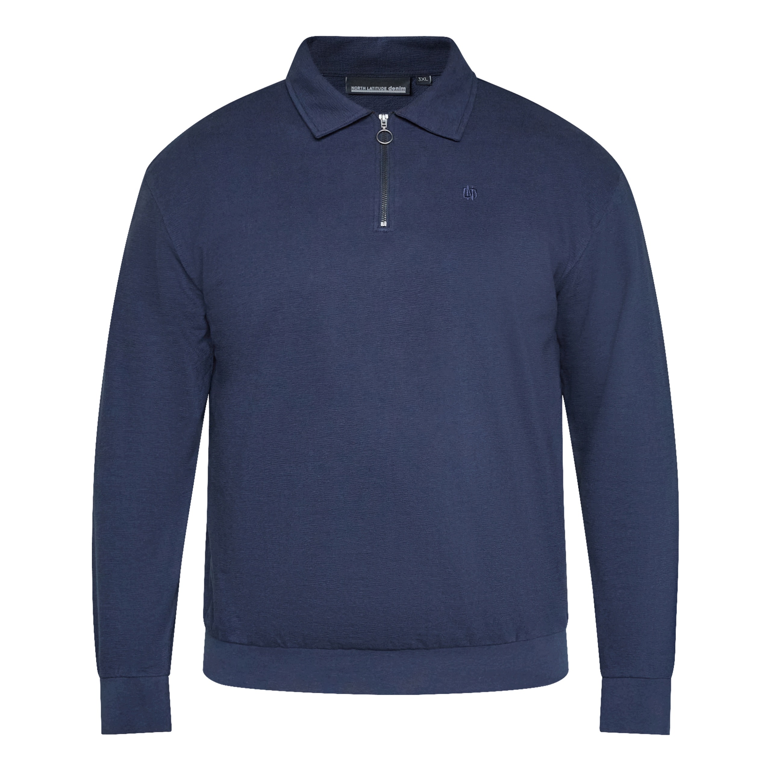 North Latitude Velké Velikosti Polokošile Dlouhý Rukáv Tmavě Modrá 6XL 168 cm