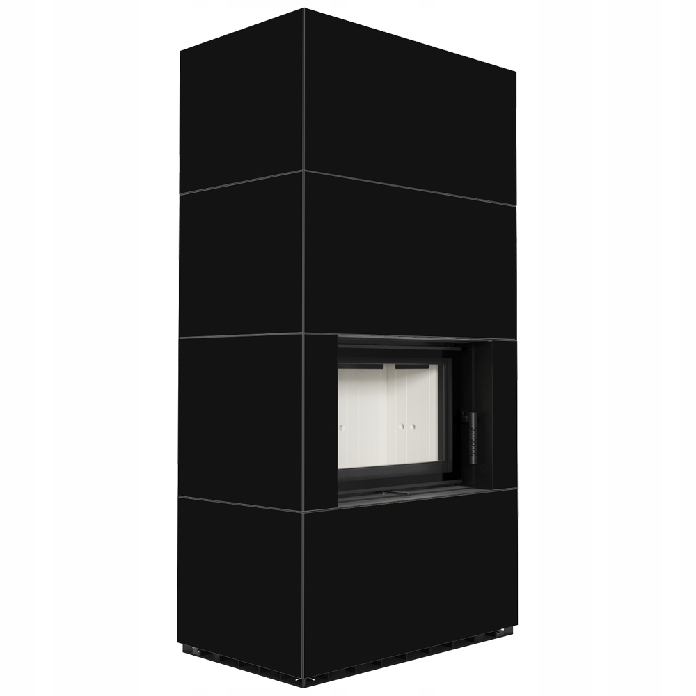 Kominek modułowy Floki Box 8 kW fi 160 zabudowa Nero Assoluto z domykaniem