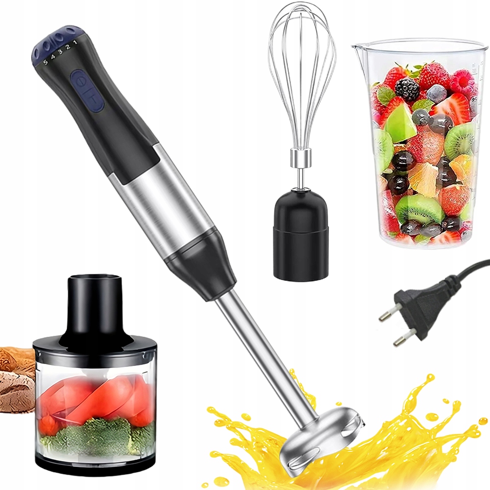 Multifunkční Ruční Mixér 1000 W S Nástavcem Na Šlehání A Sekáčkem