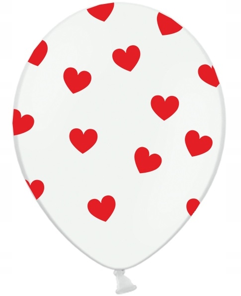 

Balony Białe Serduszka czerwone Urodziny Impreza