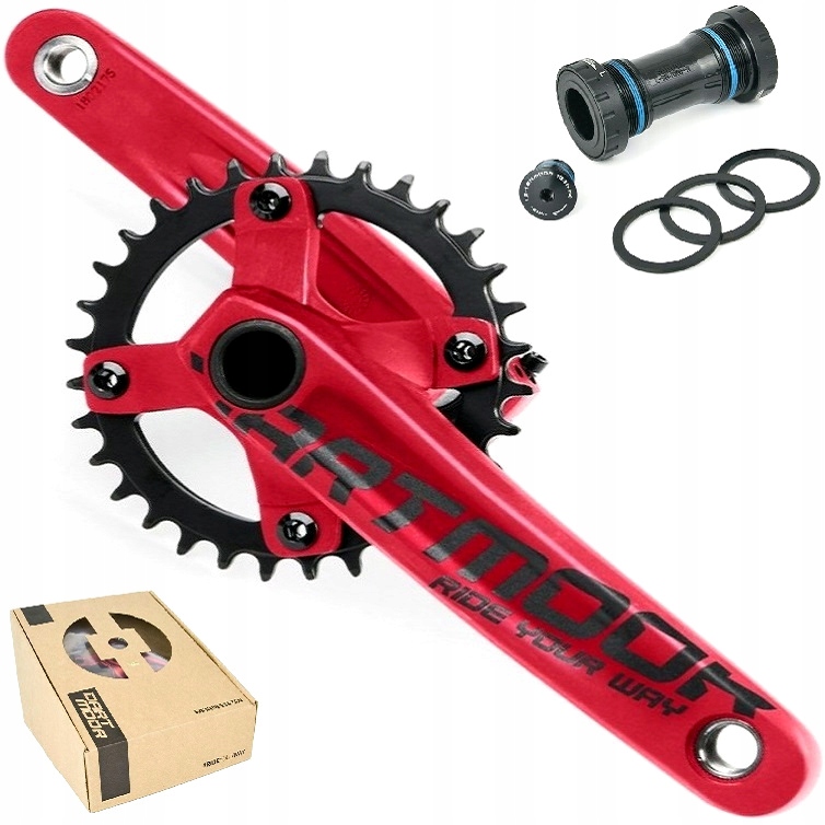 Mechanizm korbowy Dartmoor Rock V.2 (175 mm) suport czerwony