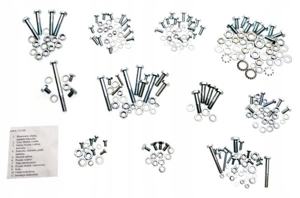 Śruby ocynk nadwozia Jawa 175 356 Kivacka