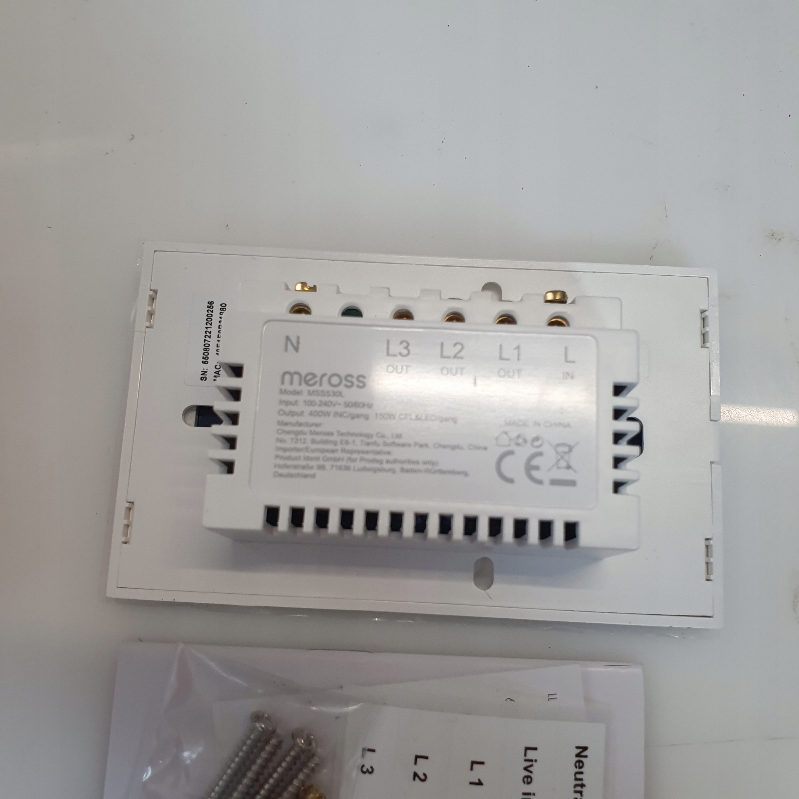 N4 Przełącznik Meross MSS530L WiFi 150W Kod producenta mss530l