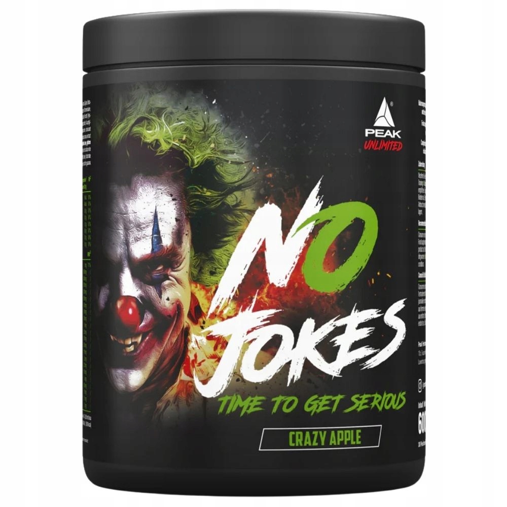 Předtréninkovka Preworkout Peak No Jokes zvyšuje energii Chuť Jablko 600 g